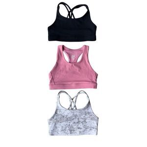 Athleta Girl Set Of 3 Sports Bras, 2 Upbeat Sports Bras, and 1 Speed Racer Size